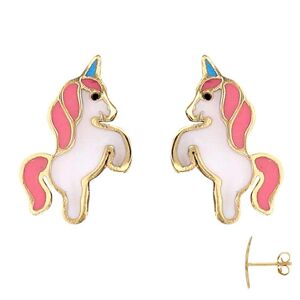 Les Trésors De Lily [R0406] - 'Unicorn My Unicorn' Ohrringe Rosé-Weißgold (Gold - 9 Karat) - 11x6 Mm