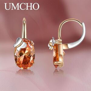 Umcho Damen Ohrringe Bernstein Tropfen Ohrringe Roségold Schmetterling Ohrringe