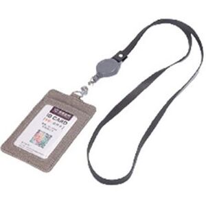 Board M Factory Oh My Boyfriend Wallet-Type Employee Id Card Necklace Case, Gray, 1 Piece