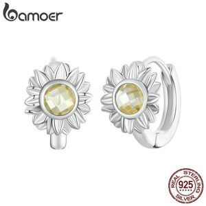 Bamoer 925 Sterling Silber Sonnenblume Hypoallergene Creolen Valentinstag Geburtstagsgeschenke Für Frauen Mädchen Frau Tochter