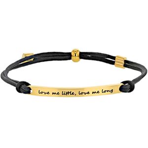 Les Trésors De Lily [R5108] – Designer-Armband „messages“ Aus Stahl In Schwarzgold (Lieb Mich Ein Wenig, Lieb Mich Lange) - 40x4mm