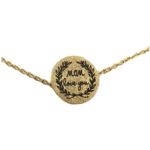 7bis [R1392] - Collier Artisanal 'Messages' (Mom - Love You) Doré - 10 Mm