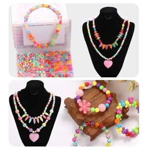 Vtyodasa Regenbogenfarbene Halskette Zur Herstellung Von 24 Gittern, Flachen Chip-Perlen, Tragbares Perlen-Zubehör-Set Für Kinder