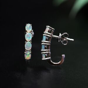 Bolaijewelry Ohrstecker Aus 925er Sterlingsilber, Natürlicher Opal-Edelstein, 8 Stück, Opalschliff Oval, 3 X 4 Mm, Feiner Schmuck Für Frauen, Ehefrau, Geschenk