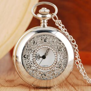 Priceless Time Luxuriöse Silberne Unisex-Quarz-Taschenuhr Mit Anhänger Und Halskette, Digitale Taschenuhr Für Männer Und Frauen, Taschenuhr Mit Kette Für Weihnachten, Abschlussfeier, Geburtstag, Jungen