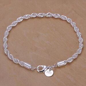 Prettiest To You 925 Sterling Silber 4mm Wasser Welle Kette Armband Für Frauen Mann Hochzeit Verlobung Party Mode Schmuck