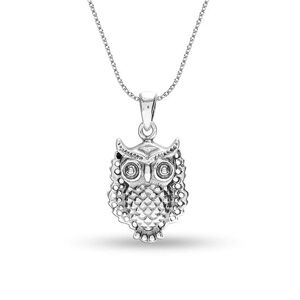 Lecalla S925 Sterling Silber Schmuck Eule Weisheit Vogel Anhänger Halskette Für Teenager Frauen 19