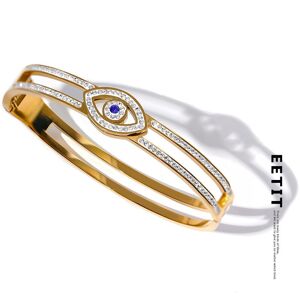 Eetit 60 Mm Zirkonia-Auge-Armband Aus Edelstahl, Modisch, 18 Karat Vergoldet, Statement-Türkei, Trendiger Charm-Schmuck, Geschenk