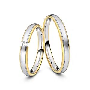 Juwelier-Schmuck Trauringe Waltrop 333er Weiß-/Gelbgold - 8004