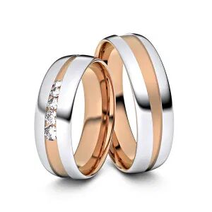 Juwelier-Schmuck Trauringe Mönchengladbach 750er Weiß-/Rotgold - 7473