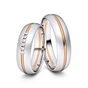 Juwelier-Schmuck Trauringe Marl 750er Weiß-/Rotgold - 7444