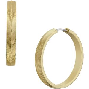 Fossil Ohrringe - Harlow Linear Texture Stainless Steel Hoop Earring - Gr. unisize - in Gold - für Damen