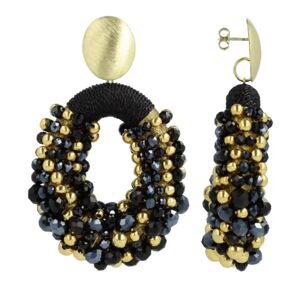 LOTT.gioielli Ohrringe - CE GB Combi Oval M Irregular Stones with Beads - Gr. unisize - in Mehrfarbig - für Damen