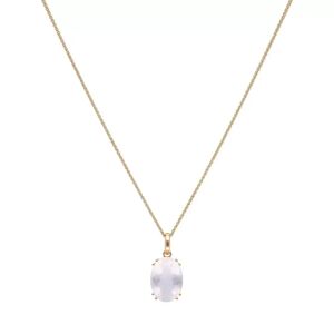 diamondline Halskette - pendant/chain 375 RG 1 rosy quartz 14x10 oval fac. - Gr. unisize - in Quarz - für Damen