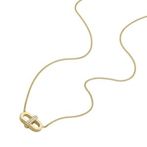 Fossil Halskette - Heritage D-Link Glitz Stainless Steel Chain Neckla - Gr. unisize - in Gold - für Damen