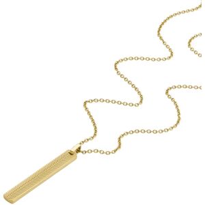 Fossil Halsketten - Harlow Linear Texture Stainless Steel Chain Neckla - Gr. unisize - in Gold - für Damen