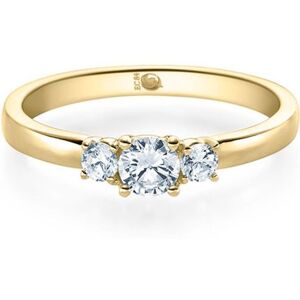 Rubin Verlobungsring aus Gelbgold mit 3 Brillanten zus. 0,4 ct