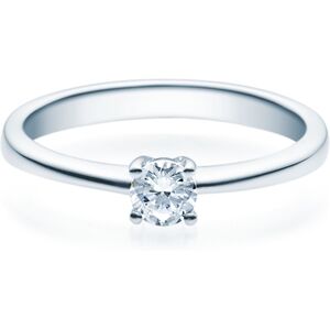 Rubin Verlobungsring aus Platin mit 0,3 ct Lab Grown Brillant in 4er Krappe