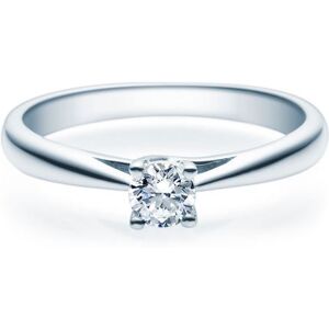 Rubin Verlobungsring aus Platin 950 mit 0,3 ct Lab Grown Brillant in 4er Krappe