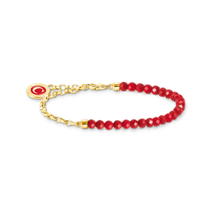 Thomas Sabo Member Charm-Armband rote Beads und Gliederelemente vergoldet rot A2130-427-10-L19V