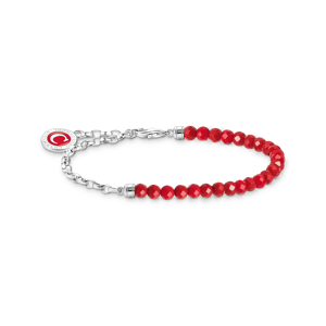 Thomas Sabo Member Charm-Armband rote Beads und Gliederelemente Silber rot A2130-007-10-L19V
