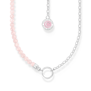 Thomas Sabo Member Charm-Kette mit Rosenquarz-Beads und Charmista Coin Silber pink KE2190-067-9-L45V