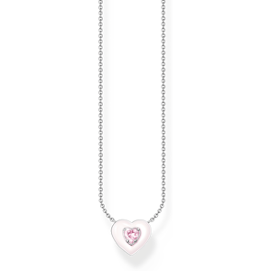 Thomas Sabo Kette Herz mit pinkem Stein Silber pink KE2184-041-9-L45V