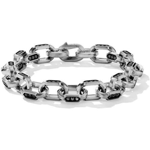 David Yurman Hex Silberarmband mit schwarzen Diamanten 9,5mm M Male