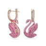 Paar Ohrhänger SWAROVSKI "Swarovski Iconic Swan Drop-Ohrhänger, 5647544, 5647545" Ohrringe Gr. Metall, rosegold (roségoldfarben, pink, pink) Damen Ohrhänger mit Swarovski Kristall - Einhänger abnehmbar