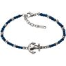 Armband FIRETTI "Schmuck Geschenk Armschmuck Armkette Fantasiekette "Anker"" Armbänder Gr. Edelstahl, blau (edelstahlfarben, blau, blau) Damen Armbänder Silber mit Hämatit