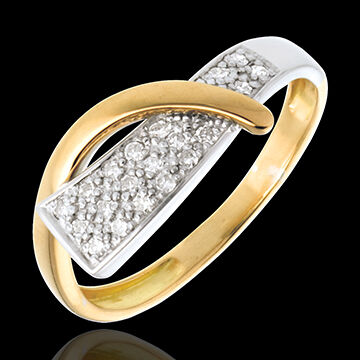 Edenly Ring Meerjungfrau in Weiss- und Gelbgold - 20 Diamanten