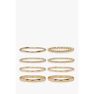 Plus Gold 8 Pack Basic Ring Set  gold M/L Female