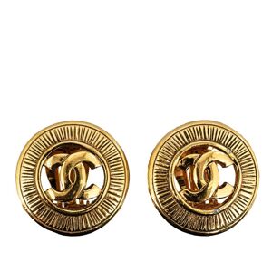 Pre-owned Chanel CC Clip On Earrings Gold