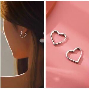 AK-Prints Hinged Hoop Sleeper Circle Heart 925 Sterling Silver Earrings Women Jewellery UK