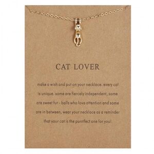 b behover. Cat lover - halskæde 18K forgyldt gave katte elsker