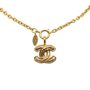 Pre-owned Chanel CC Pendant Necklace Gold