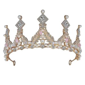 Crystal Princess Crown til piger, guld børn fødselsdag diadem med rhinestone hovedbeklædning tilbehør