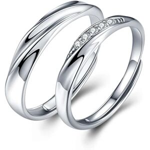 AUGRO Endless Love Par Ringe Sølv 925 Justerbare Ringe (Par)