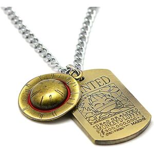 Anime One Piece Luffy Skeleton Pendant halskæde The Straw Hat Pir