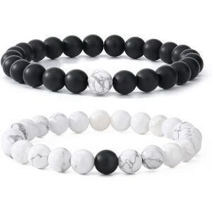 8MM Herre Beaded Armbånd Par Matchende Armbånd Sæt Mat Lav