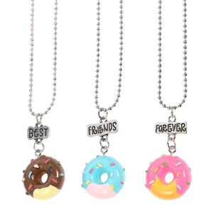 3 stk Venskabshalskæder Best Friend Forever Halskæde Venskabshalskæde 3 Bff Halskæde 3 Børn Halskæde Piger Donut Halskæde