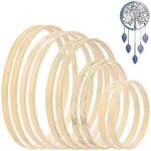 10 pakke krans ring, bambus træ håndværk dekorative