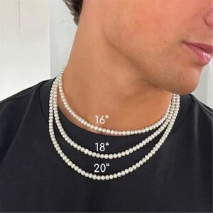 Imiteret perlehalskæde herre simple håndlavede perler 2023 ny 45Cm Pearl Necklace