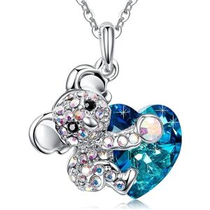 Blå Koala Heart halskæde til kvinder vedhæng smykker med Cry