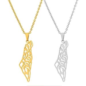 To halskæder Palæstina Kort Halskæde vedhæng til kvinder og mænd smykker (guld og sølv)