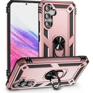 SKALO Samsung A54 5G Armor Hybrid metal ring cover - Rosa guld Pink gold