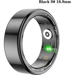 HEET Smart Ring Fitness Health Tracker Titanium Legering Fingerring Black 18.9mm