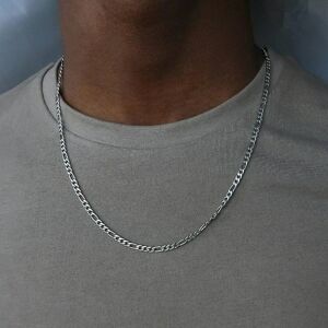 2023 Mode Klassisk Figaro Chain Halsband Män Rostfritt stål Långt Halsband För Män Dam Kedja Smycken sølv 20inch(50cm)