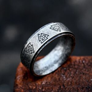 XiaoTeng Ring - Nordisk Mytologi - Valknut antik sølv #10