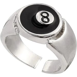 Billiard 8 Ball Ring - Hip Hop Billiard Pool Sort Nummer 8 Ringe til